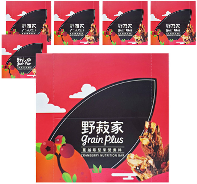 grain plus 野菽家 蔓越莓堅果營養棒 7條入 膳食纖維, 210g, 6盒