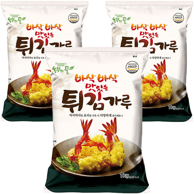 농부의뜰 튀김가루, 1kg, 3개