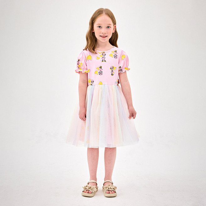 젤리스푼 여아용 디즈니 미니 마우스 하트폼폼 샤 원피스