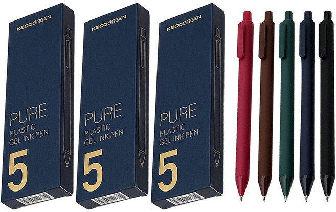 카코 퓨어 빈티지 젤펜 0.5mm 5종 세트, 혼합색상, 3세트