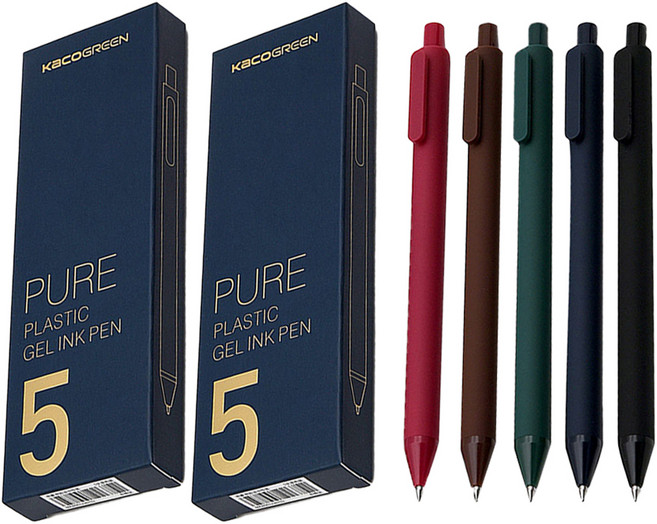카코 퓨어 빈티지 젤펜 0.5mm 5종 세트, 혼합색상, 2세트