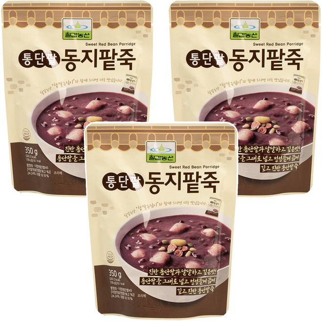 칠갑농산 통단팥 동지팥죽, 3개, 350g