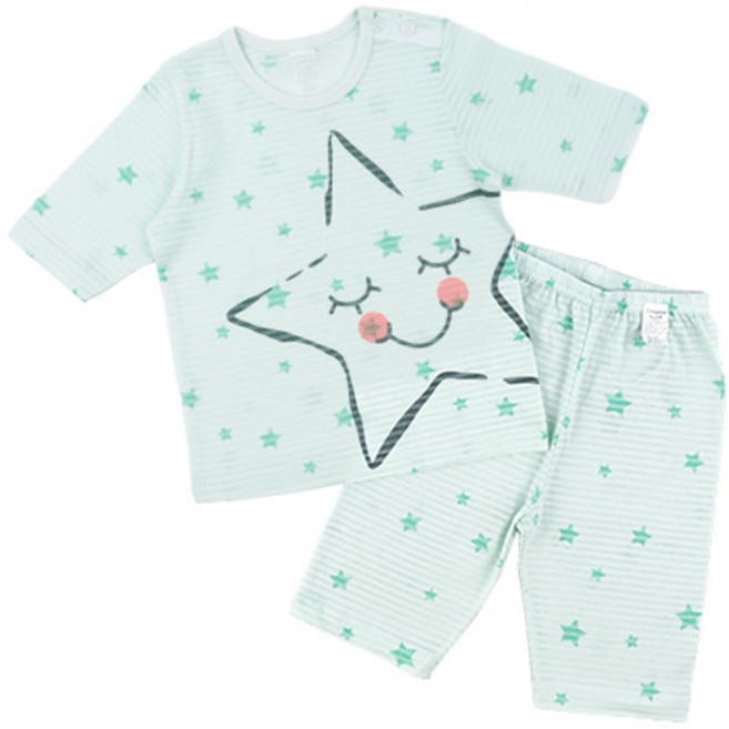 메이키즈 남아용 슬리핑스타 오가닉 7부 쟈가드 실내복세트