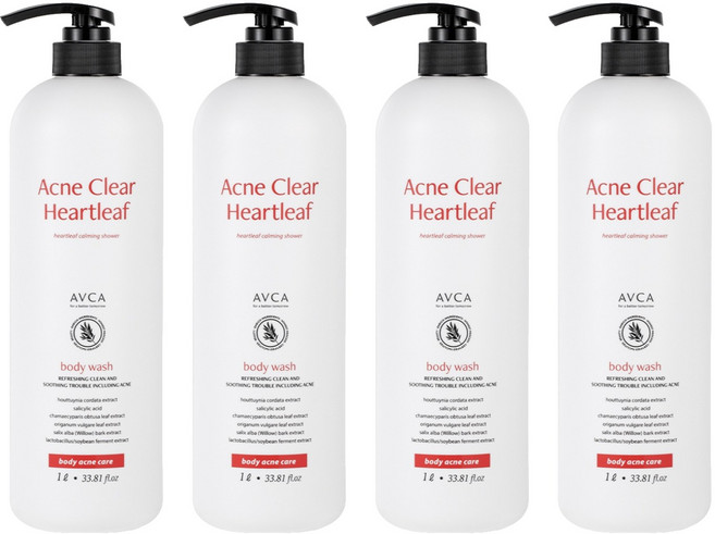 아브카 아크네 클리어 어성초 바디워시, 4개, 1L