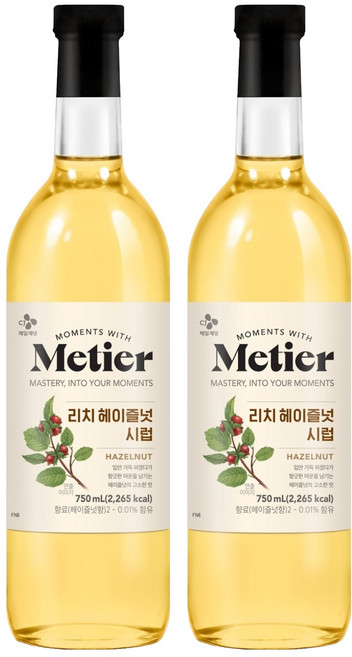 메티에 리치 헤이즐넛향 시럽, 2개, 700ml