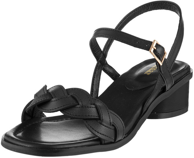 afinar 編織前繫帶涼鞋, 235, 黑色的