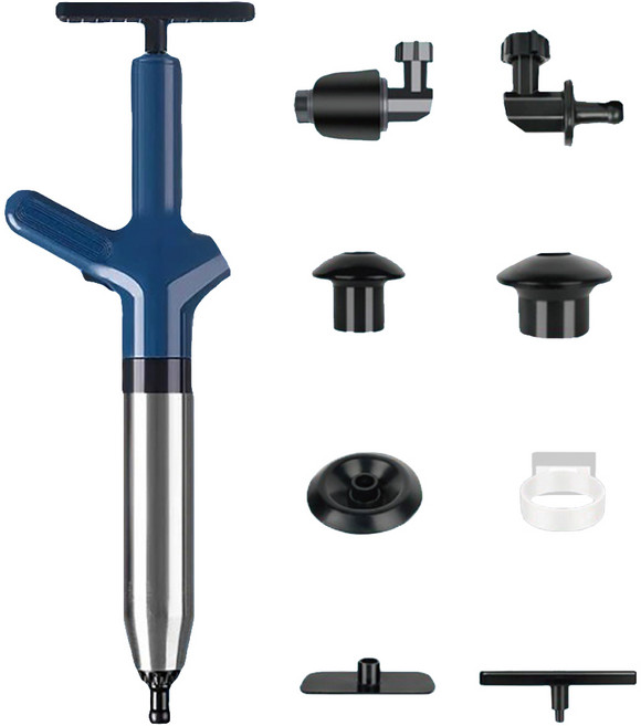 小麥購物 不鏽鋼馬桶疏通器9件組 L1279, 藍色