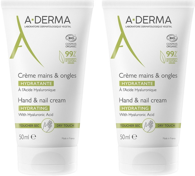 A-DERMA 艾芙美 潤甲護手霜 含玻尿酸保濕成分, 50ml, 2條