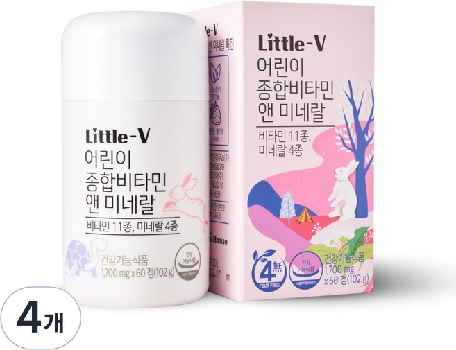 비타민하우스 리틀브이 어린이 종합비타민 앤 미네랄, 4개, 90g