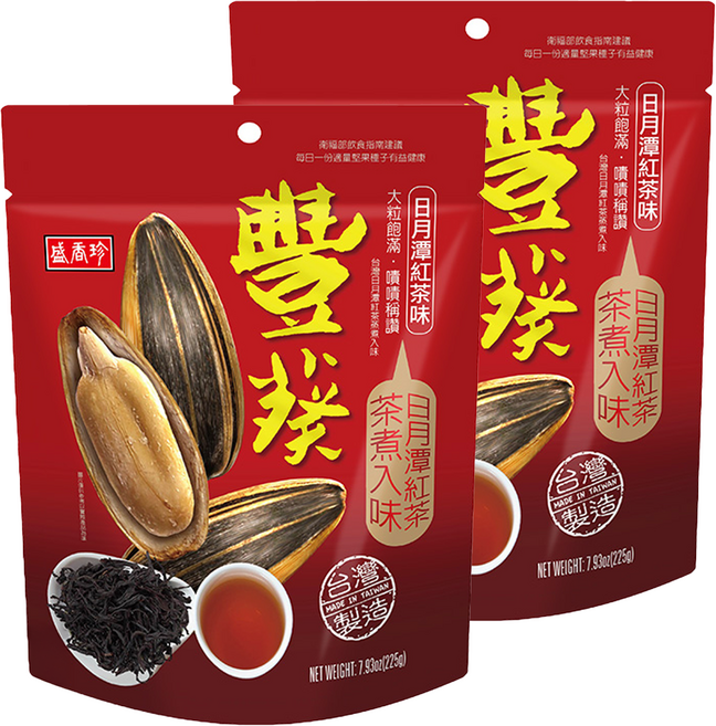 盛香珍 豐葵香瓜子 日月潭紅茶風味, 225g, 2包
