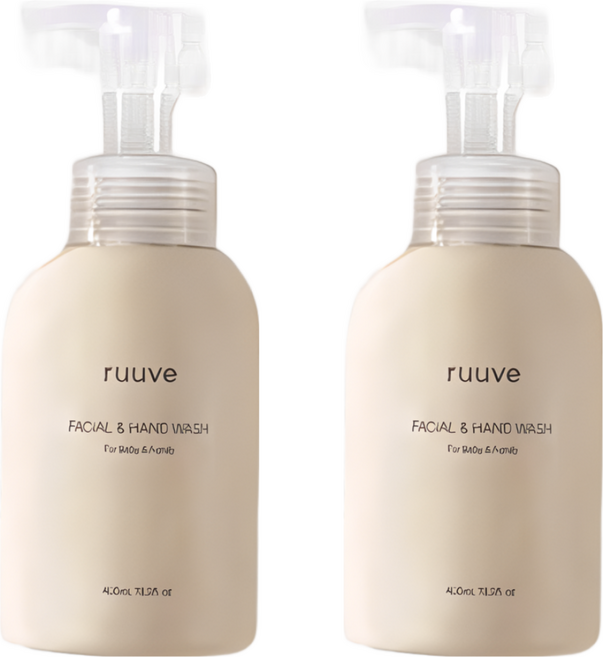 ruuve 유아용 페이셜 핸드 워시, 무향, 400ml, 2개