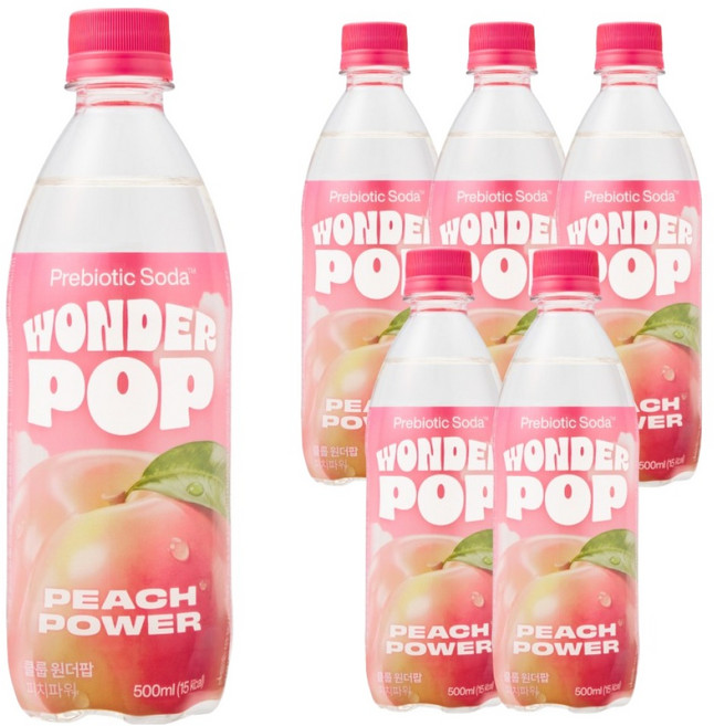 클룹 원더팝 프리바이오틱스 피치파워, 6개, 500ml
