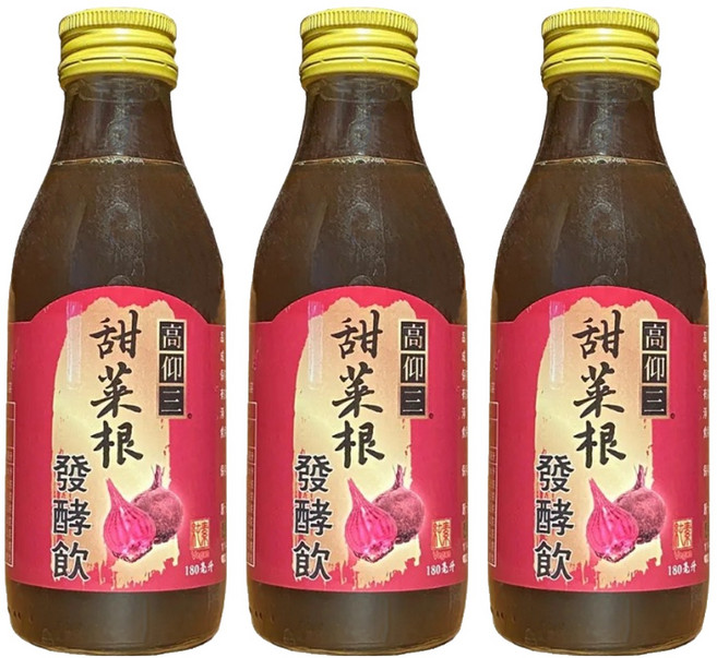 高仰三 甜菜根發酵飲, 180ml, 3瓶