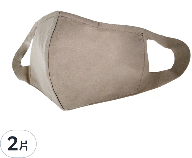 Osun 一體成型防疫3D立體三層防水運動透氣布口罩 台灣製 CE319 素色款, 可可色, 1入, 2片