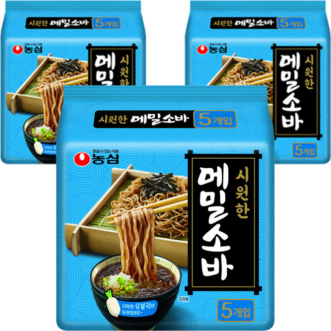 농심 메밀소바, 635g, 3개