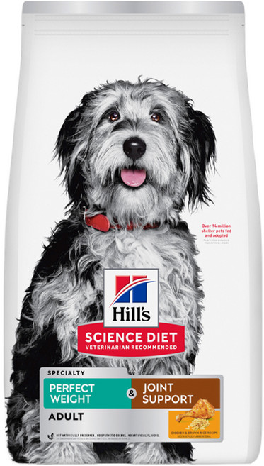 힐스사이언스다이어트 어덜트 강아지 사이언스 다이어트 퍼펙트 웨이트 앤 조인트 서포트 건식사료, 닭, 5.44kg, 1개