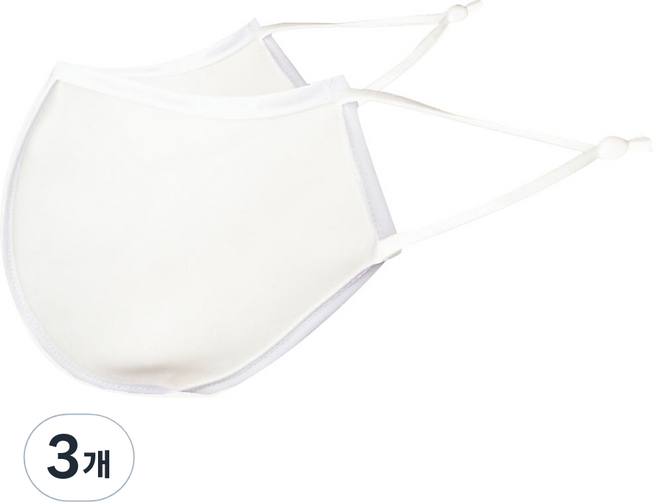 하하비샵 등산 방수 파스텔컬러 마스크 아동용 S, 1개입, 3개, 화이트