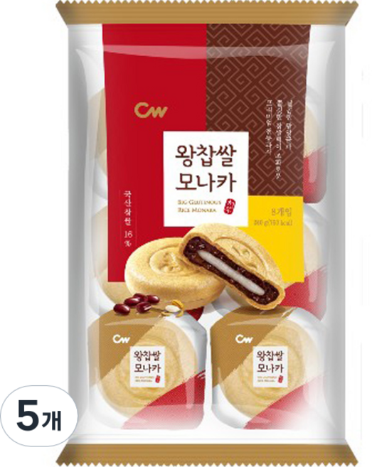 청우식품 왕찹쌀 모나카 8p, 240g, 5개