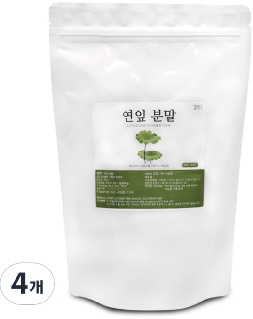 불로약초 연잎 분말, 4개, 300g