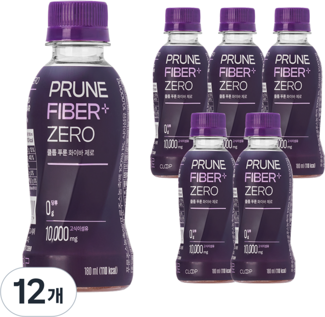 클룹 푸룬주스 화이바 제로, 12개, 180ml