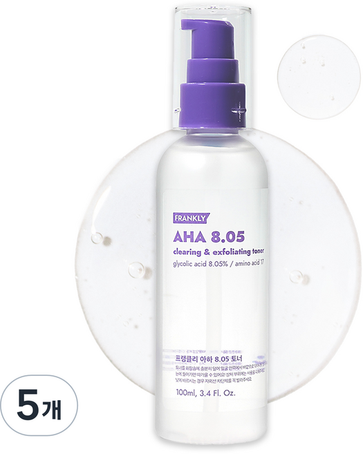 프랭클리 AHA 8.05% 각질 토너, 100ml, 5개