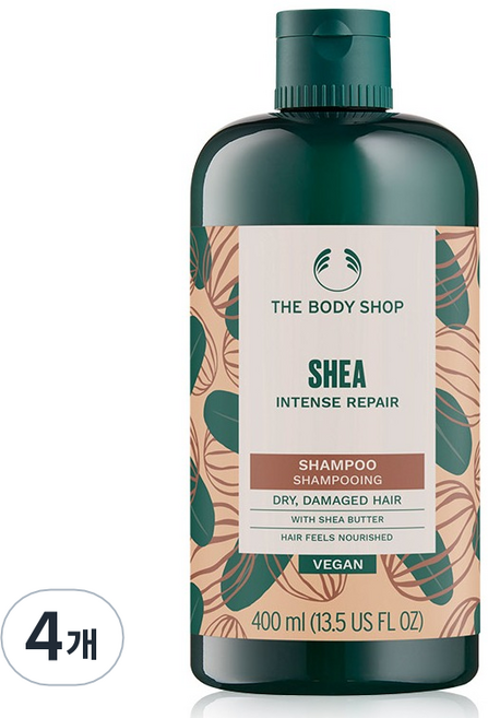 더바디샵 시어 인텐스 리페어 샴푸 너트향, 400ml, 4개