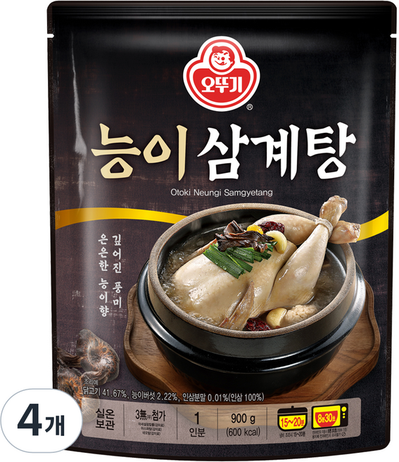 오뚜기 능이 삼계탕, 4개, 900g