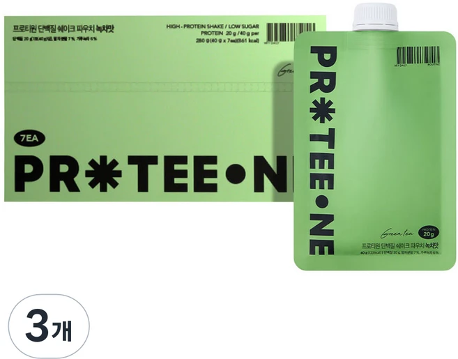 프로티원 단백질 쉐이크 파우치 녹차맛, 280g, 3개 - 쿠팡