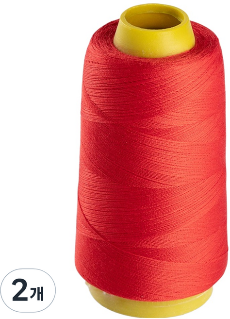 앙플러스 폴리 스티치 40수 2합사 재봉사 실, 레드, 2개