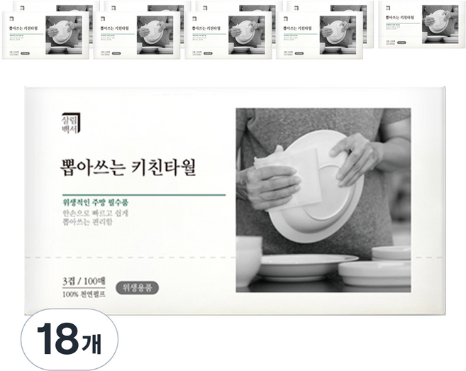 살림백서 뽑아쓰는 키친타올, 100매입, 18개