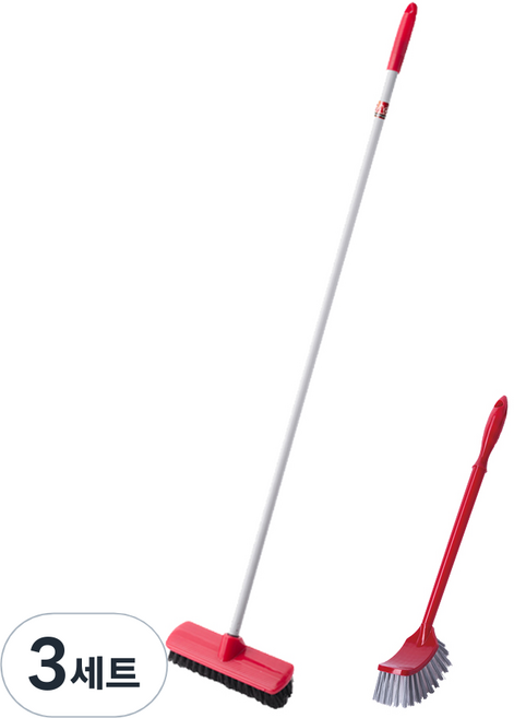리아오 롱 바닥솔 + 사각솔, 혼합색상, 3세트