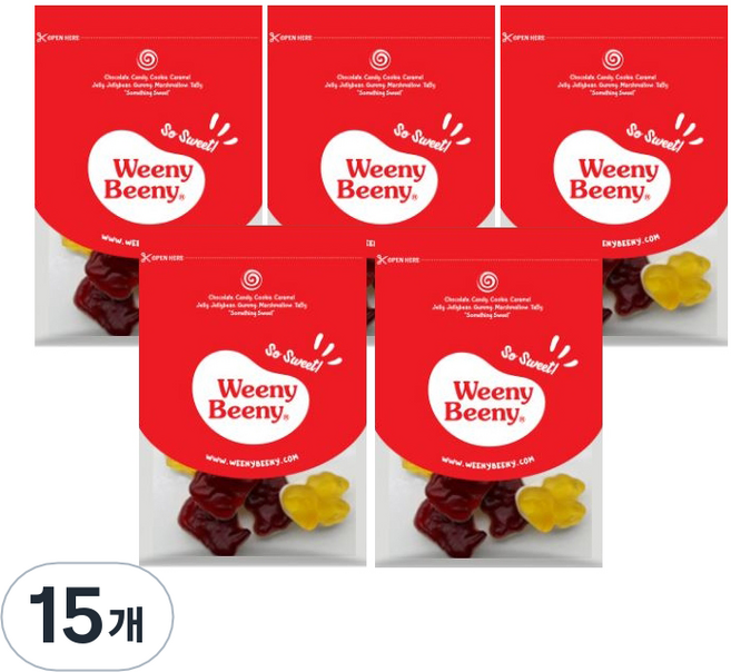 Weeny Beeny 叢林動物造型 水果風味軟糖, 50g, 15個