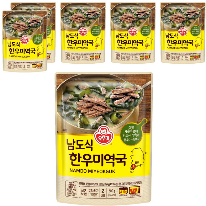 오뚜기 남도식 한우미역국, 6개, 500g