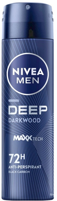 NIVEA 妮維雅 MEN 台灣公司貨 男士止汗爽身噴霧 深極炭系列 清新魅力 噴霧瓶, 150ml, 1瓶