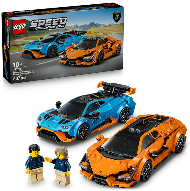 LEGO 77238 Lamborghini Revuelto 和 Huracán STO Lamborghini Revuelto&Huracán STO, 1套, 藍色 + 橘色