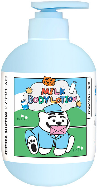 바이아우어 무직타이거 밀크 퍼퓸 보습 바디로션 베이비파우더향, 500ml, 1개
