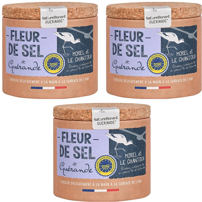 게랑드 플뢰르드셀 토판 천일염, 3개, 100g