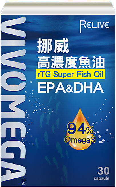 RELIVE 94%挪威高濃度魚油, 30顆, 700mg, 1盒