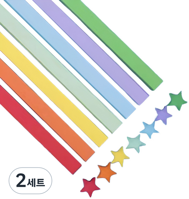 솜데이 양면 별 종이접기 혼합색상 540p 세트 1 x 23.5 cm, 2세트, 27색
