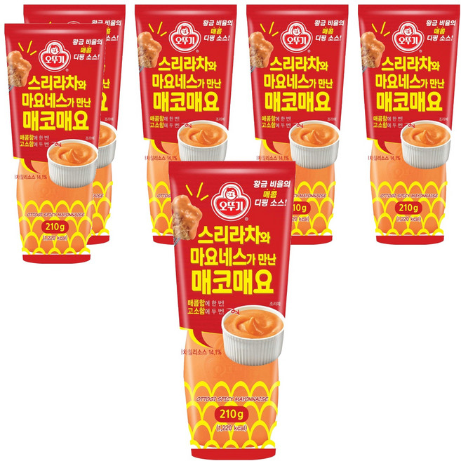 오뚜기 스리라차와 마요네스가 만난 매코매요, 210g, 6개