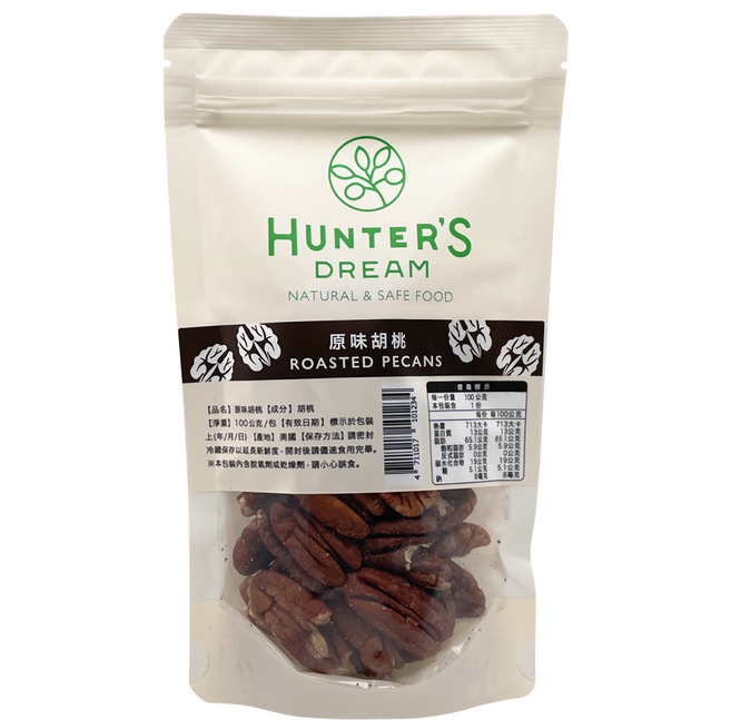 HUNTER'S DREAM 獵人谷之夢 無調味原味胡桃, 1個, 100g