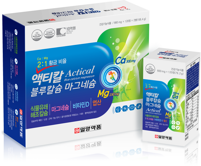 일양약품 액티칼 블루칼슘 마그네슘, 2개, 79.2g