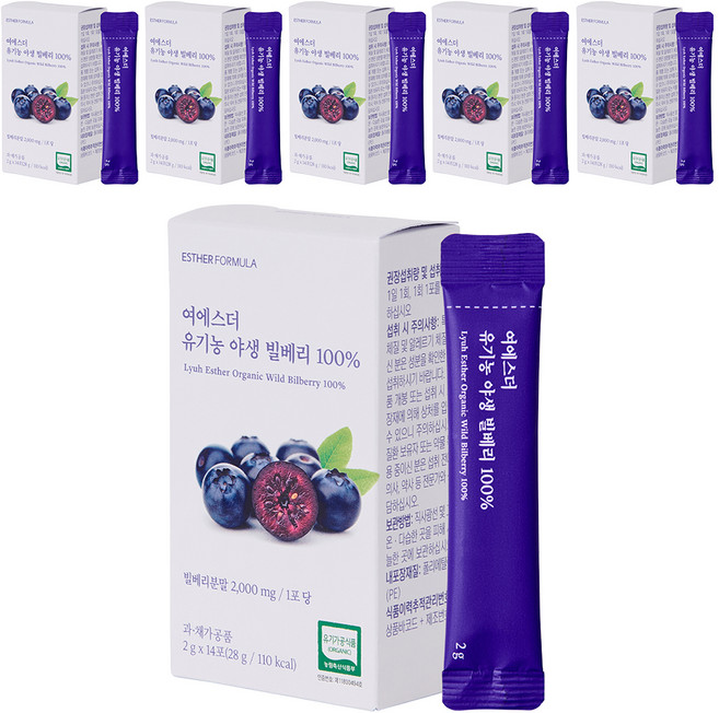에스더포뮬러 여에스더 유기농 야생 빌베리 100% 14p, 6개, 14회분