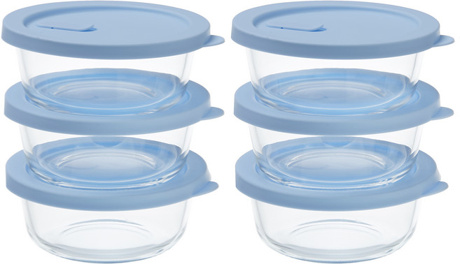 코멧 홈 데일리 내열유리 전자레인지 원형 햇밥용기 390ml, 투명, 6개
