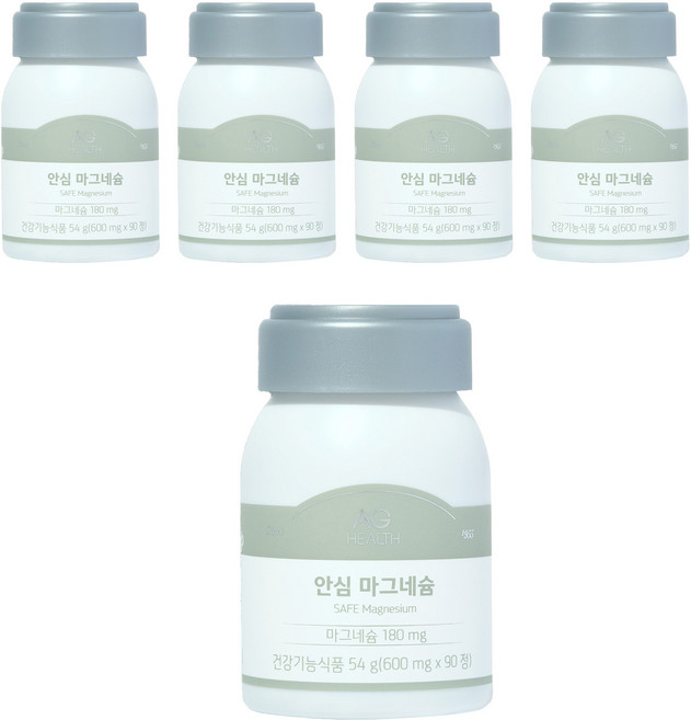 안국건강 안심마그네슘 영양제, 90정, 5개