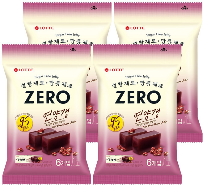 LOTTE 樂天 ZERO Zero無糖羊羹, 4袋, 300g