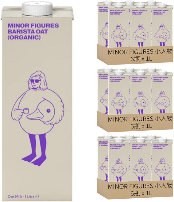MINOR FIGURES 小人物 濃厚版燕麥奶 咖啡師, 1L, 18瓶
