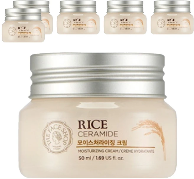 더페이스샵 라이스 & 세라마이드 모이스처라이징 크림, 50ml, 6개 - 쿠팡