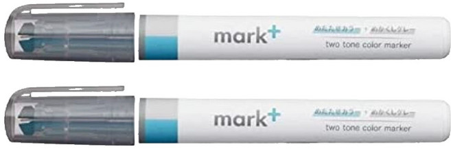 KOKUYO 國譽 mark plus 獨角仙灰色系螢光筆 3999, 綠色 + 灰色, 2支