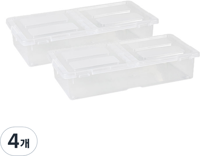 하우스레시피 언더베드 리빙박스, 투명, 4개